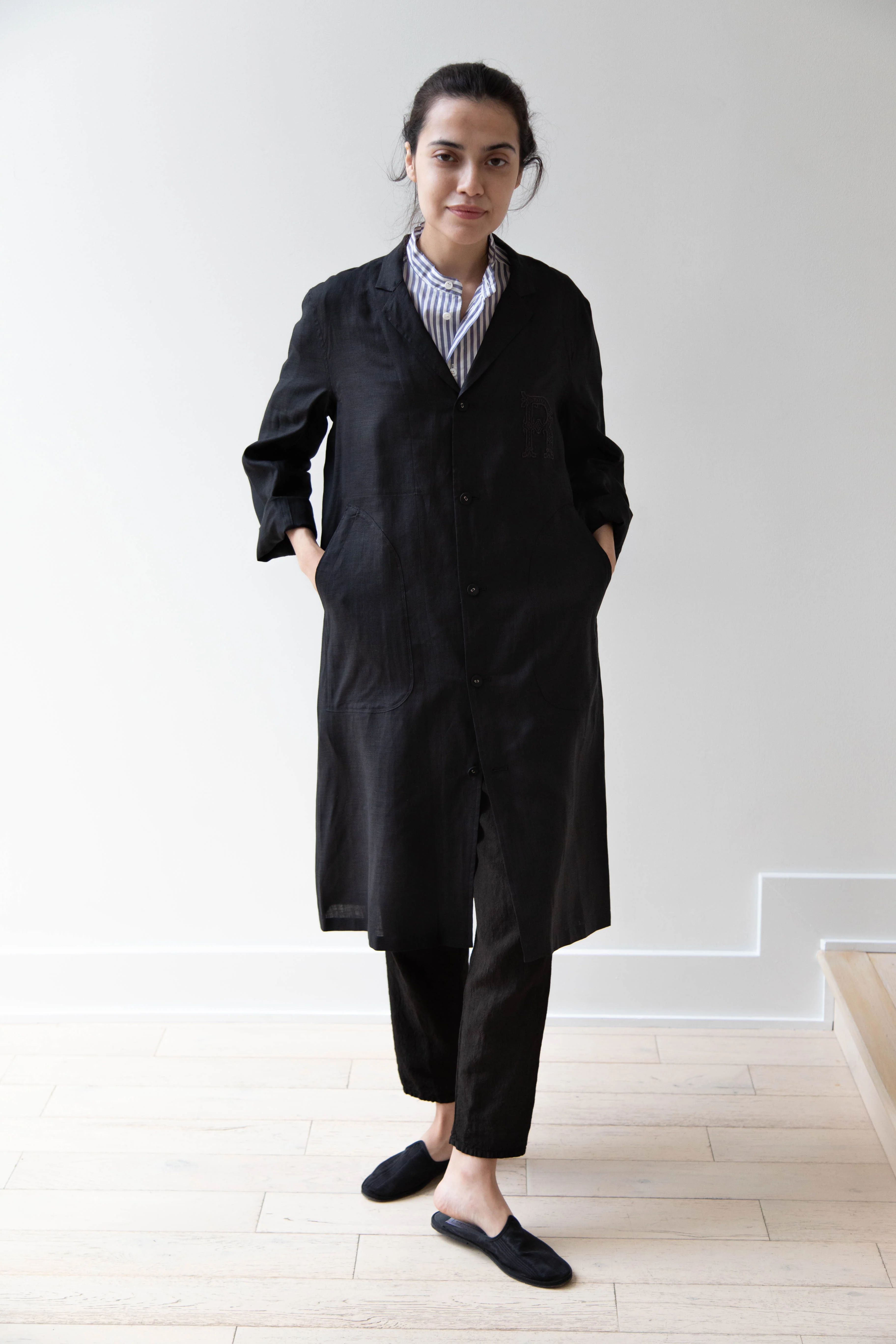 Old Man's Tailor | Embroidered Work Coat Black - Image 26