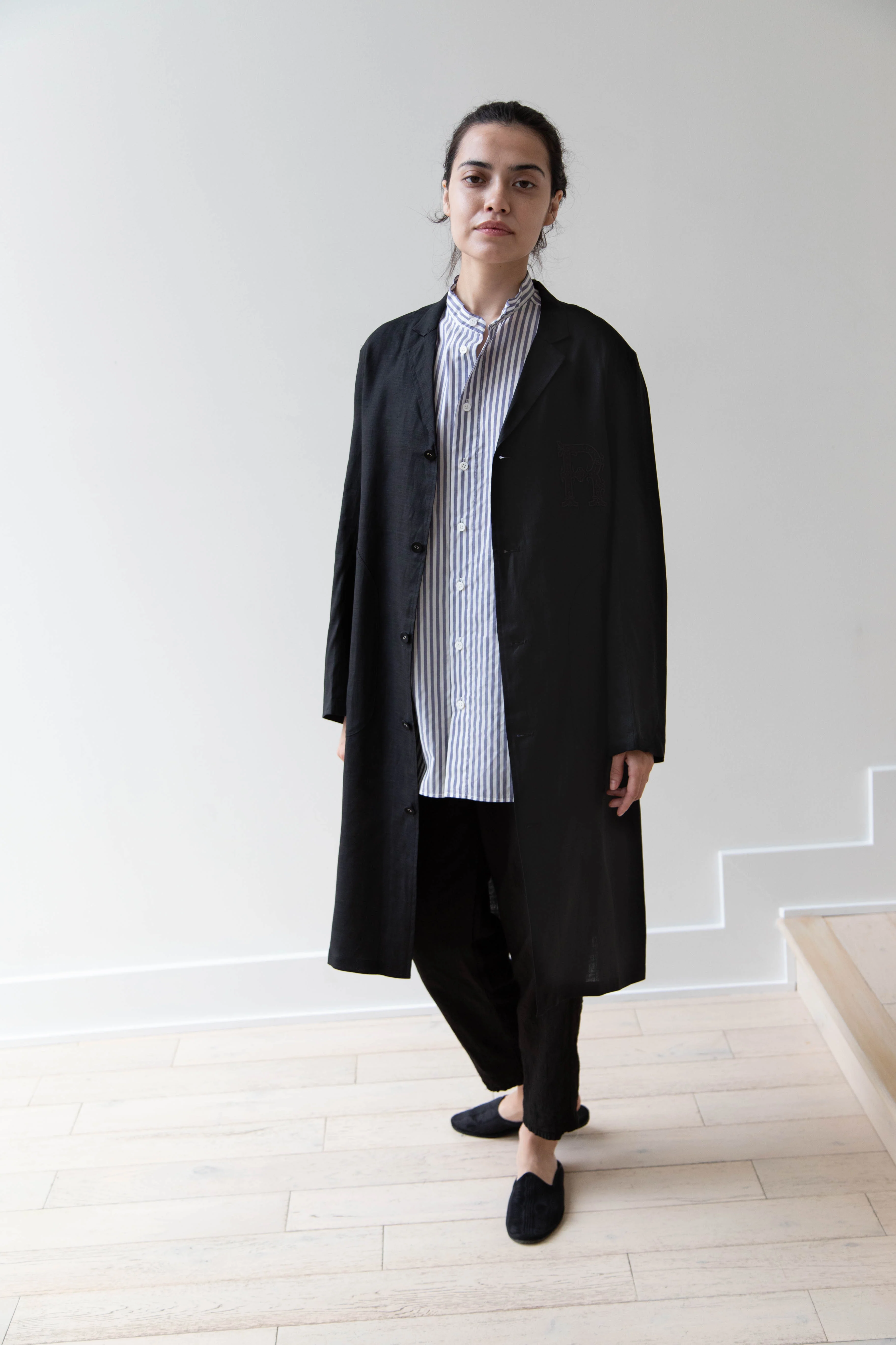 Old Man's Tailor | Embroidered Work Coat Black - Image 5
