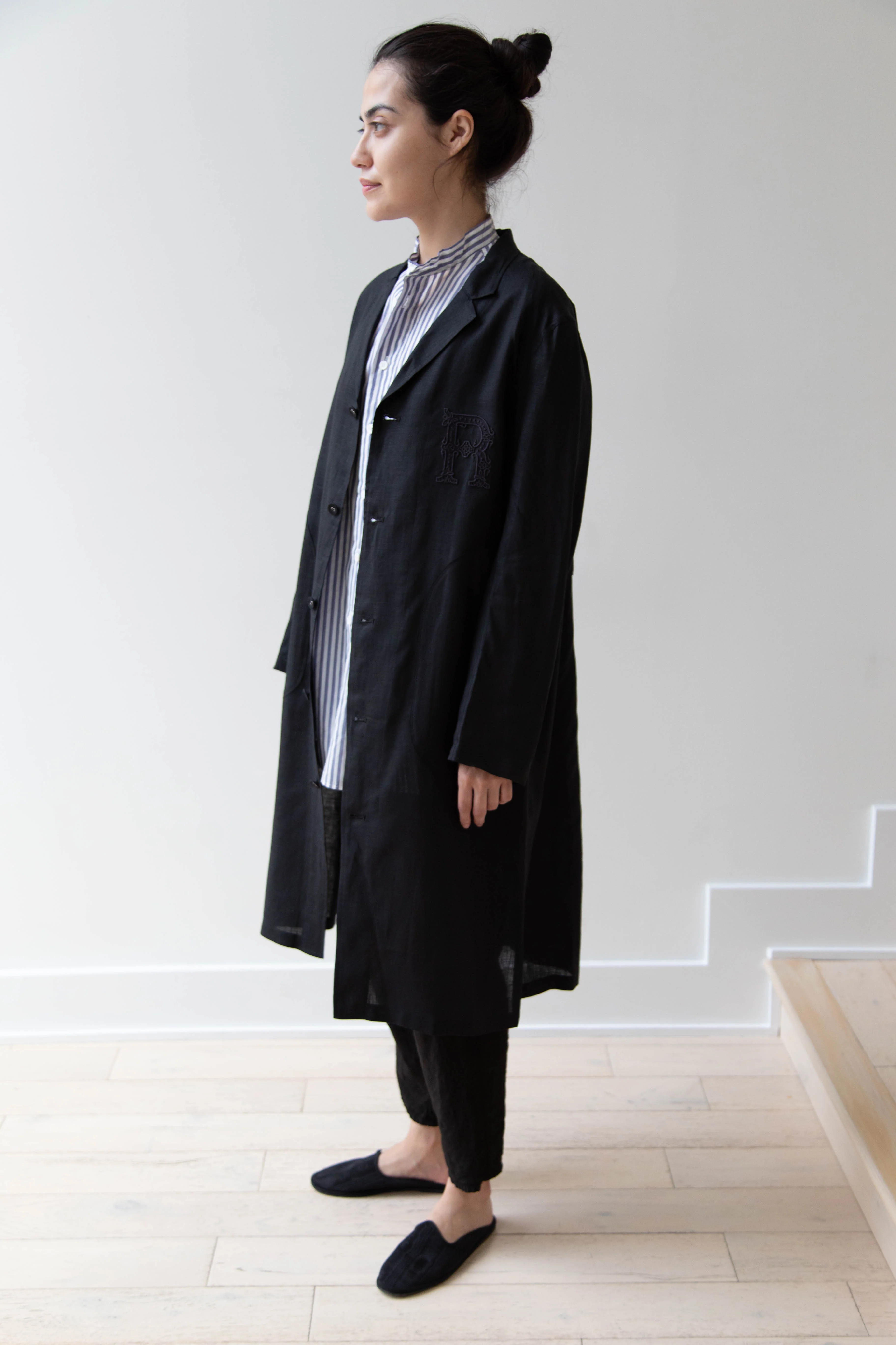 Old Man's Tailor | Embroidered Work Coat Black - Image 7