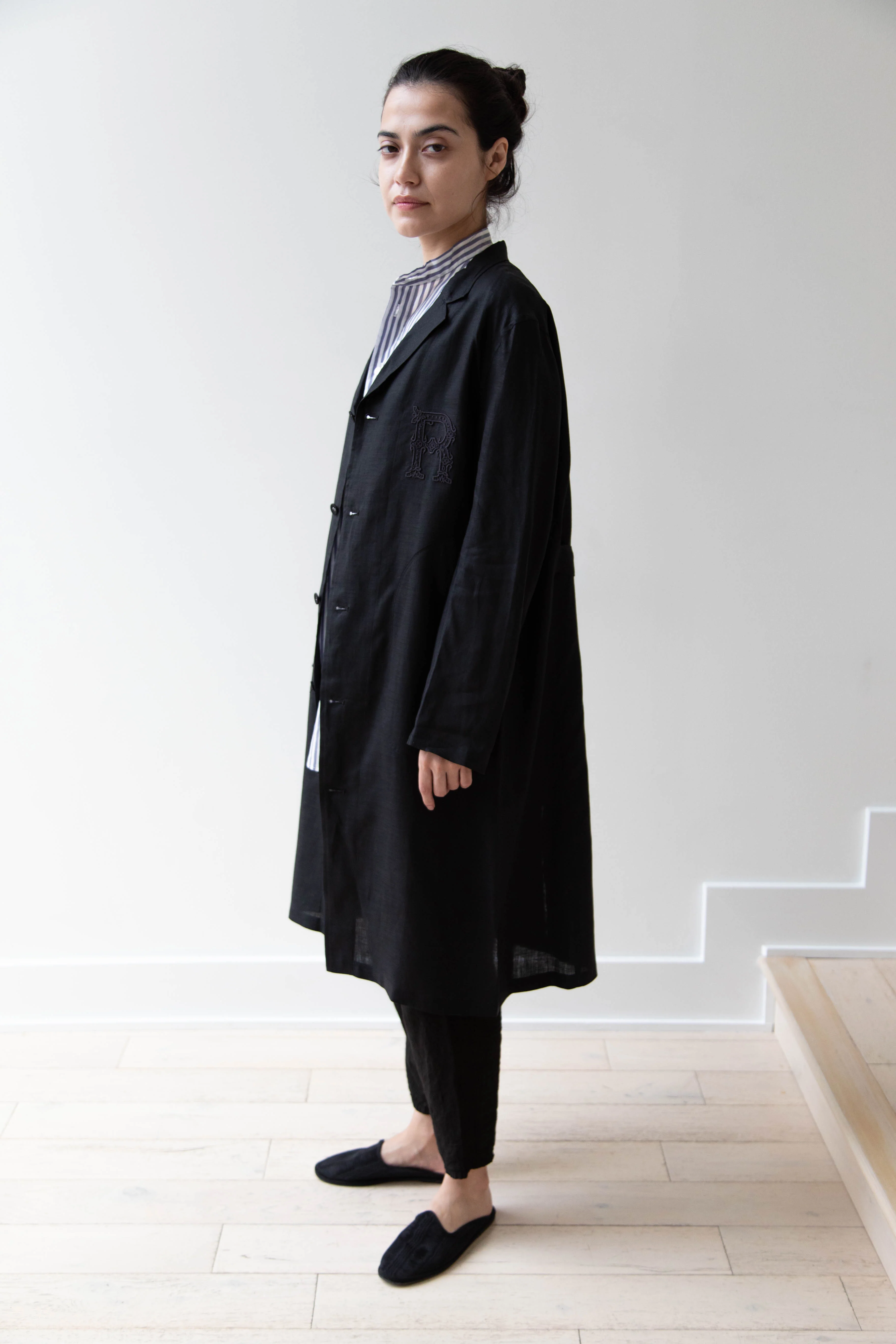 Old Man's Tailor | Embroidered Work Coat Black - Image 9