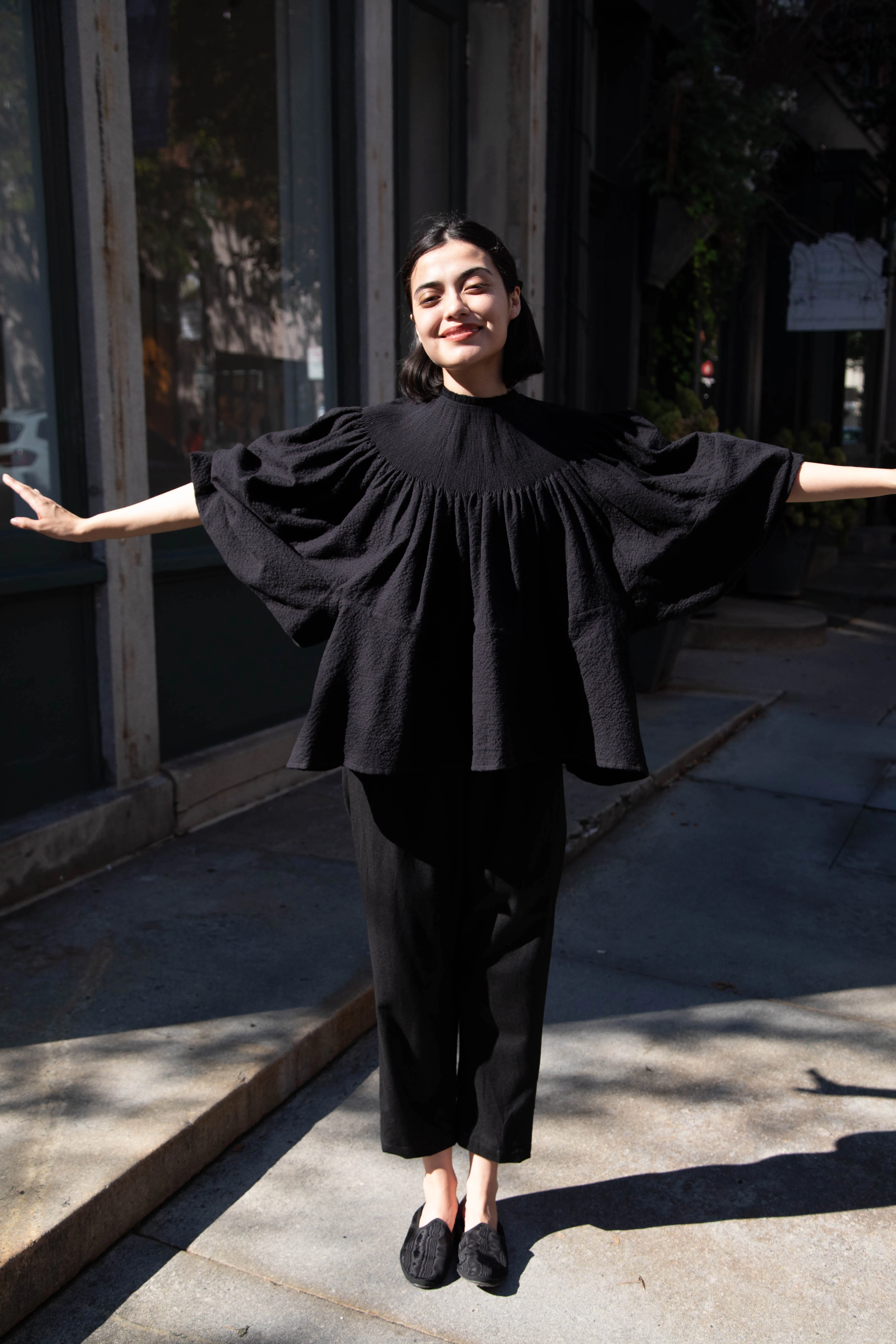 Renata Brenha | Fran Blouse in Black Cotton Wool - Image 23