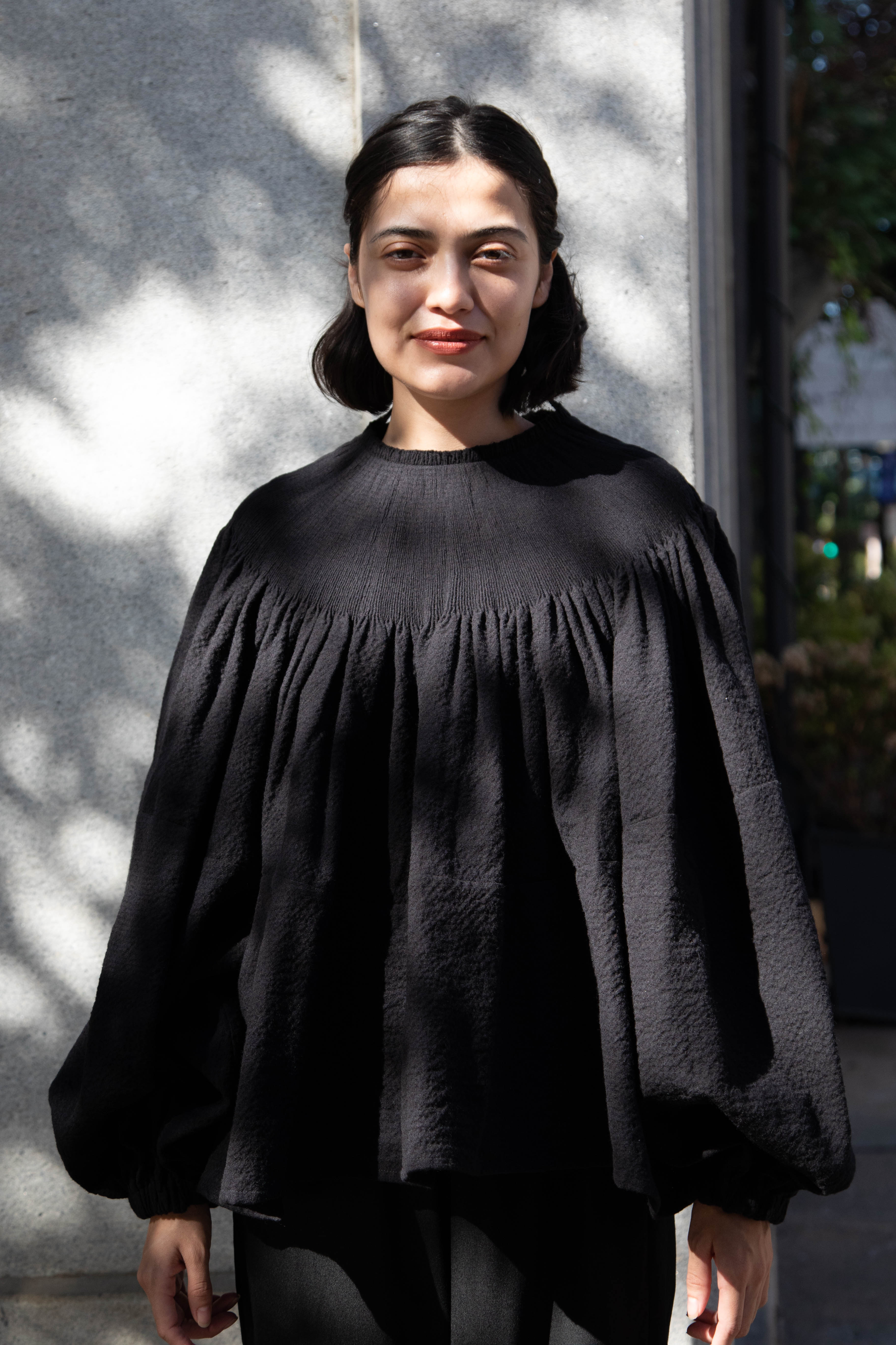 Renata Brenha | Fran Blouse in Black Cotton Wool - Image 3