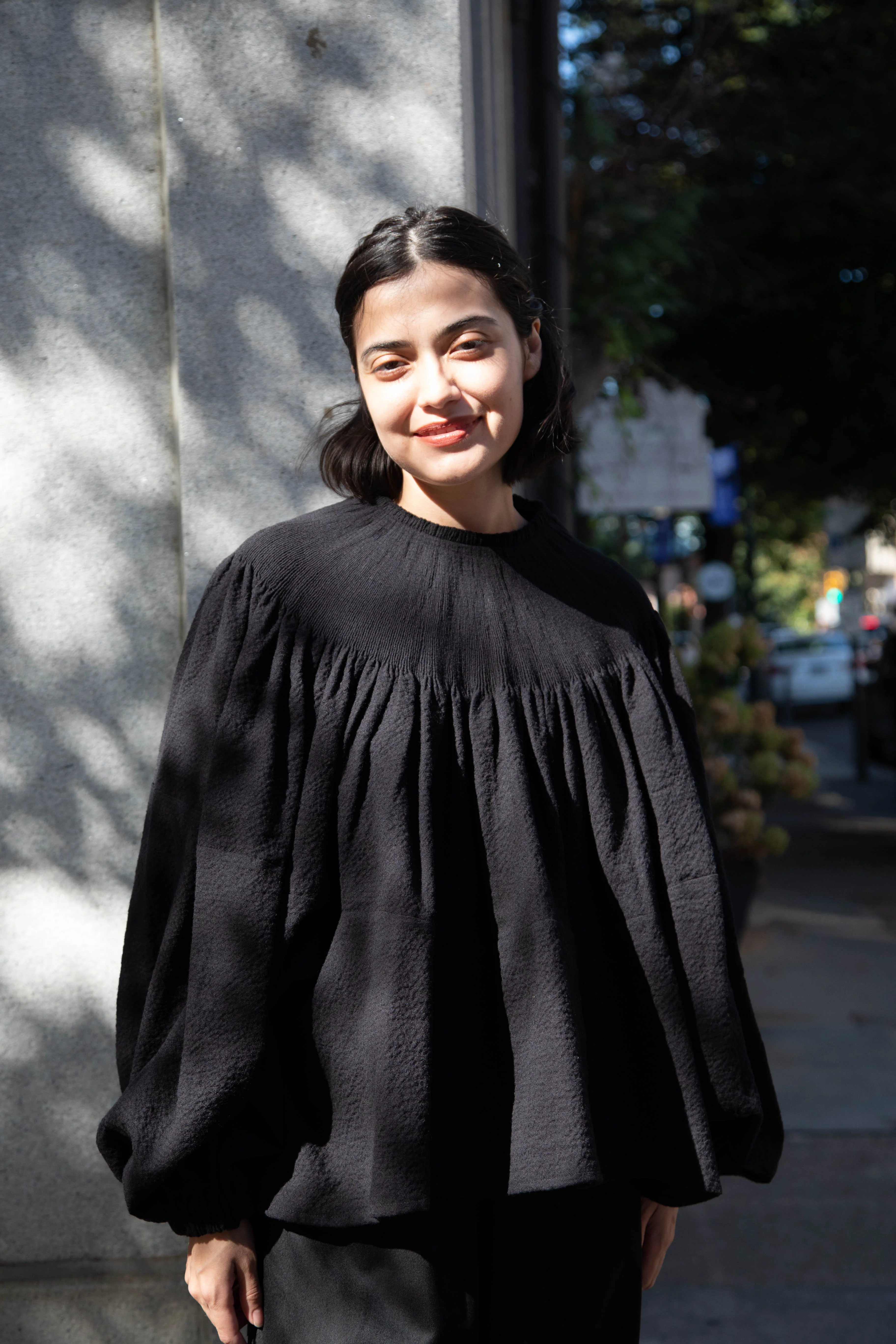 Renata Brenha | Fran Blouse in Black Cotton Wool - Image 4