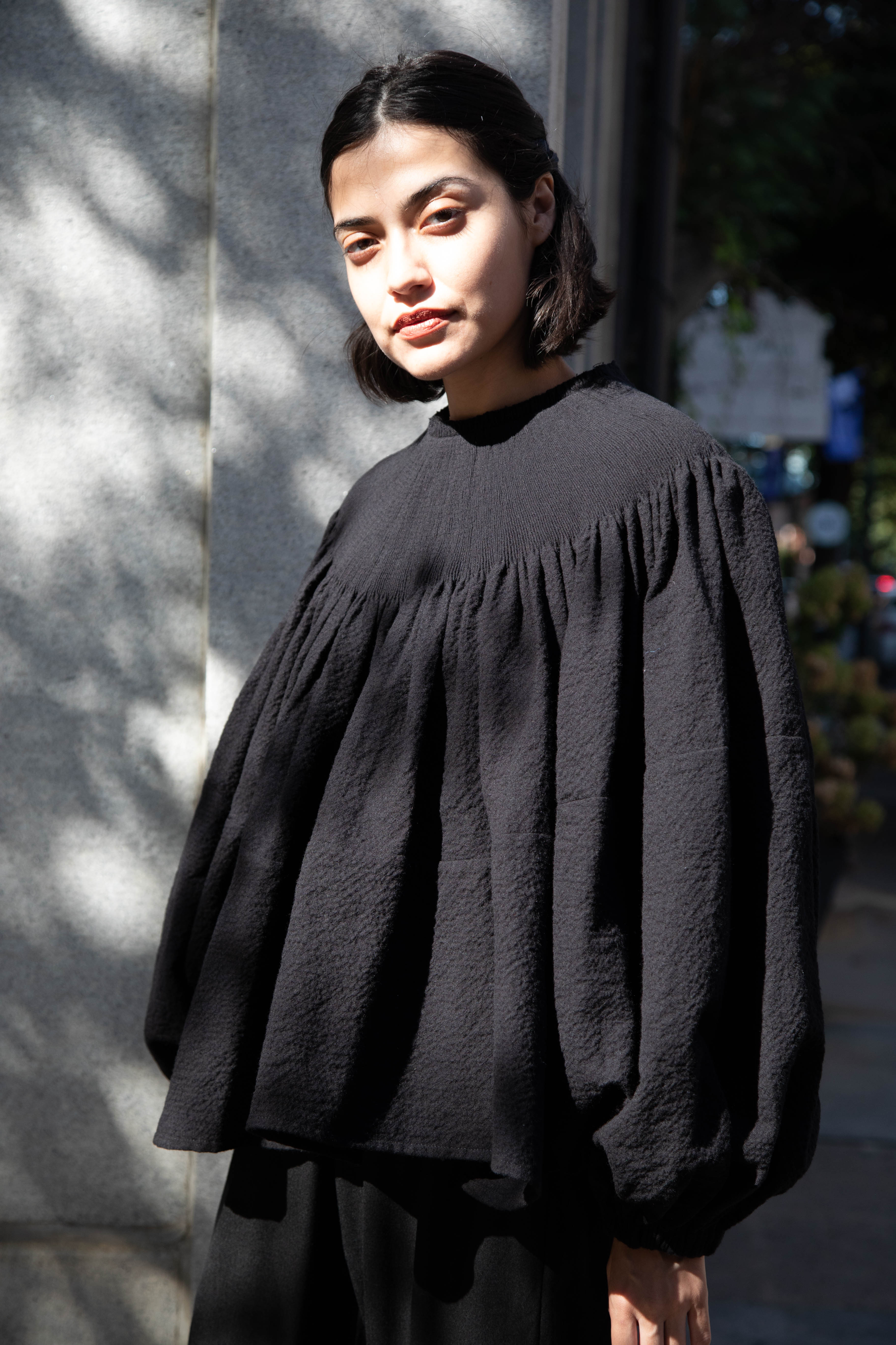 Renata Brenha | Fran Blouse in Black Cotton Wool - Image 8