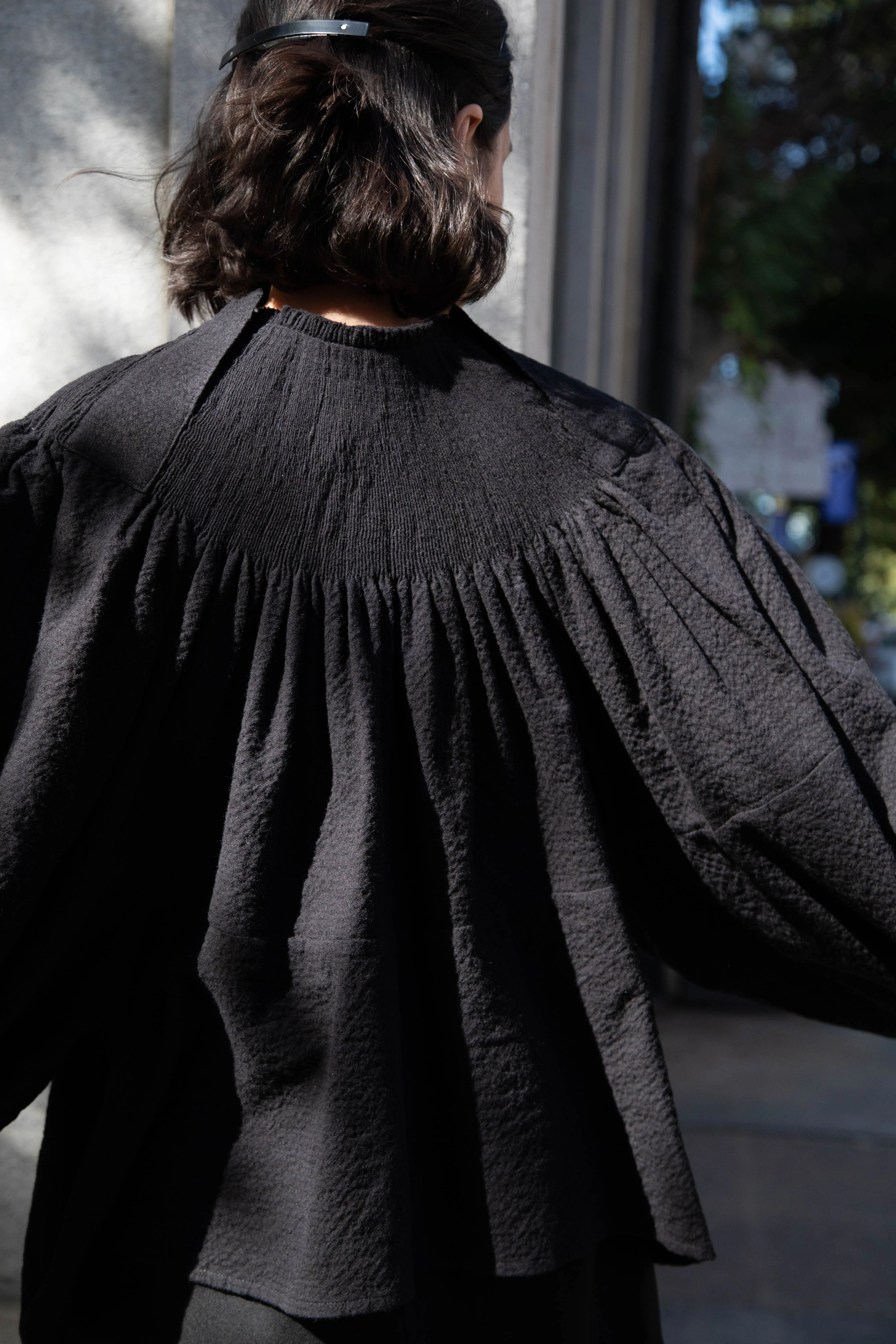 Renata Brenha | Fran Blouse in Black Cotton Wool - Image 9
