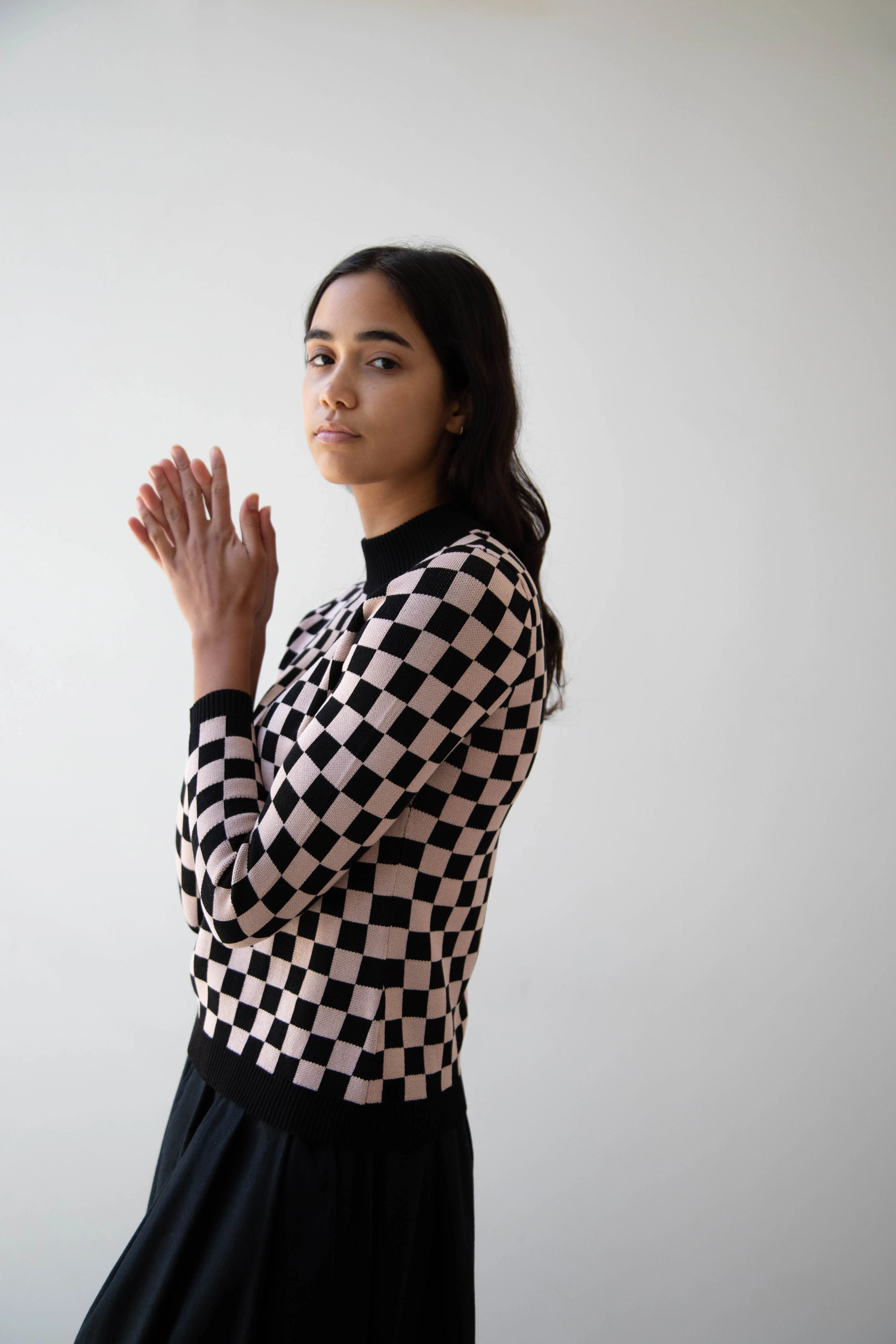 Une Heures ZouZou Silk Check Top - Image 4