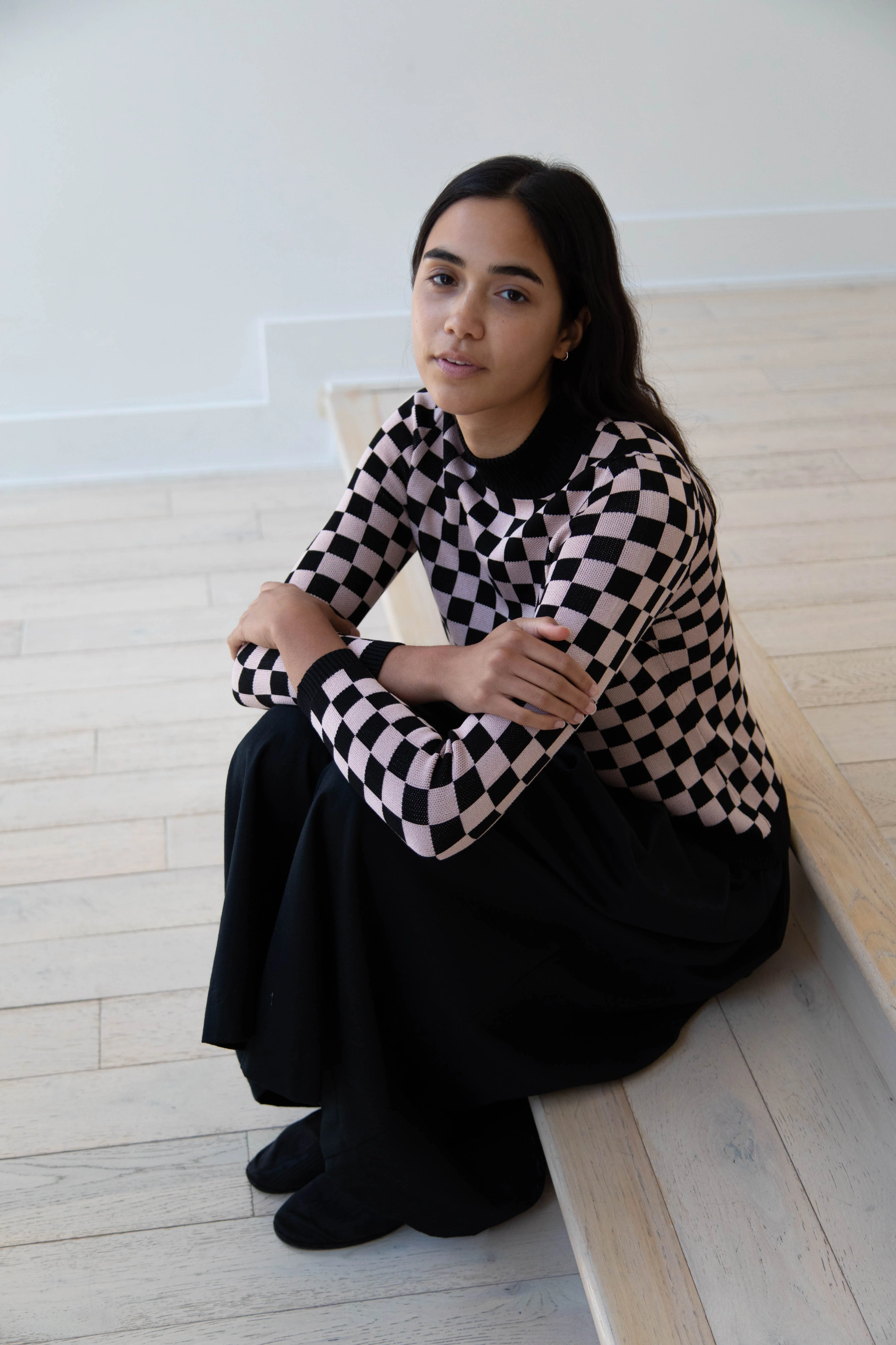 Une Heures ZouZou Silk Check Top - Image 5