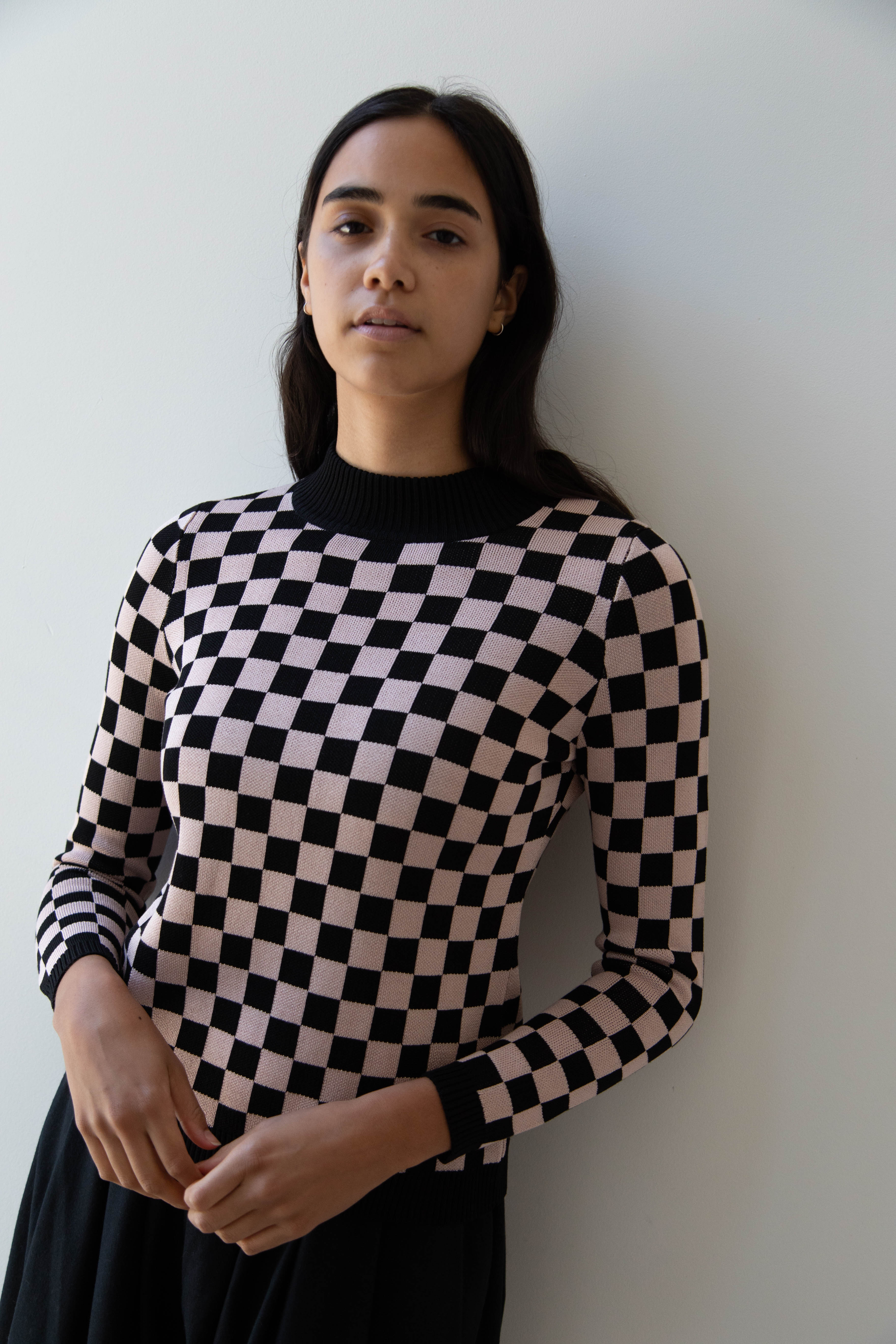 Une Heures ZouZou Silk Check Top - Image 8